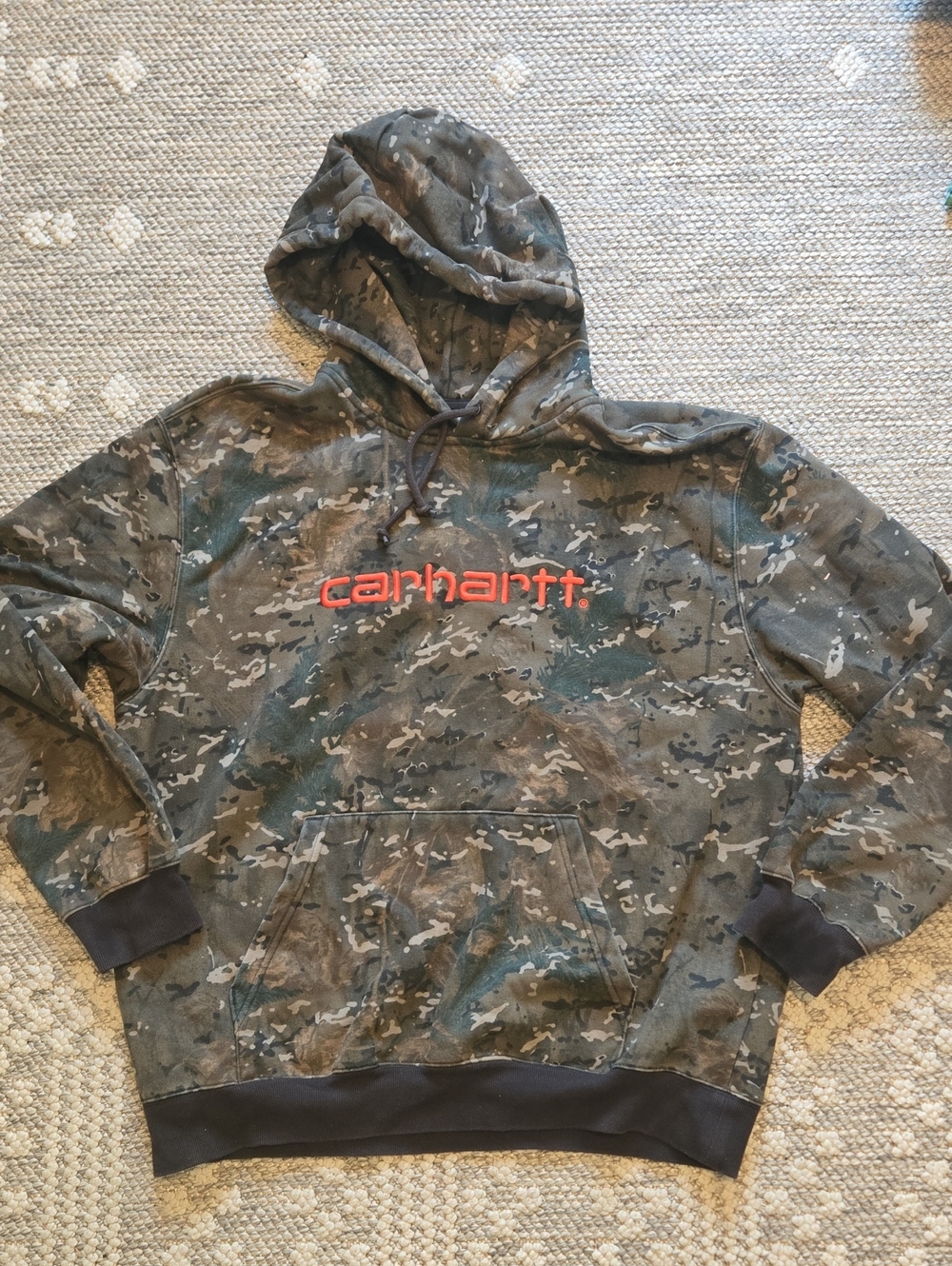 Carhartt Work In Progress Men’s Camo Hooded Sweatshirt XL EUC